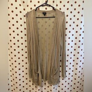 Torrid Pointelle Cardigan, Olive, Size 2 (2X 18-20), see photos